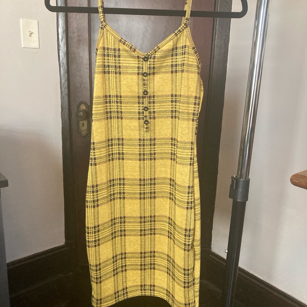 Yellow Plaid Women's Dress